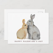 Niedliches Kaninchen am Valentinstag Postkarte (Vorne/Hinten)