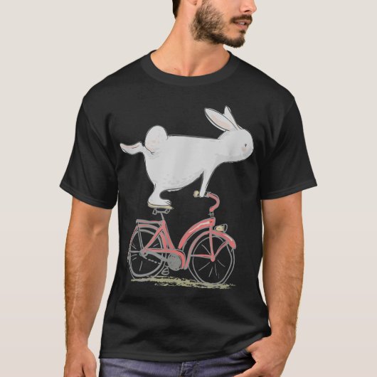 Niedliches Kaninchen auf dem Bike Fahrrad Fahrrad  T-Shirt (Vorderseite)