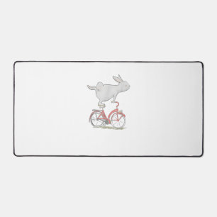 Niedliches Kaninchen auf dem Fahrrad _ Fahrrad _ F Schreibtischunterlage
