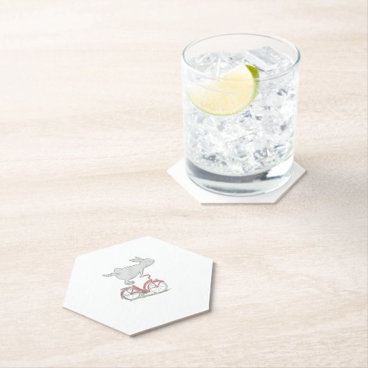 Niedliches Kaninchen auf dem Fahrrad _ Fahrrad _ F Untersetzer (Vor Ort)