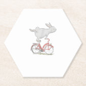 Niedliches Kaninchen auf dem Fahrrad _ Fahrrad _ F Untersetzer (Vorderseite)