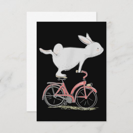 Niedliches Kaninchen auf dem Fahrrad Fahrrad Mitteilungskarte (Vorne/Hinten)
