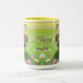 Niedliches Kaninchen auf einer Blume-Wiese Tasse (Zentrum)