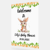 Niedliches Kaninchen Babyduschzeichen Acrylschild (Winkel)