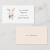 Niedliches Kaninchen Babysitter Kindermädchen Visitenkarte (Vorne/Hinten)