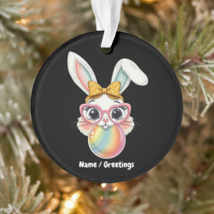Niedliches Kaninchen Bunny Blowble Gum Happy Oster Ornament