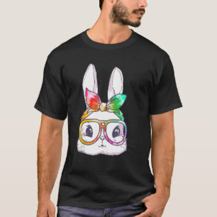 Niedliches Kaninchen Bunny Face Leopard Brille Hea T-Shirt
