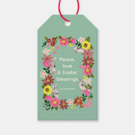 Niedliches Kaninchen Bunny Floral Osterfeiertag Ge Geschenkanhänger