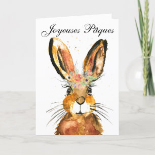 Niedliches Kaninchen Bunny Hare Ostergebirge Dankeskarte