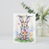 Niedliches Kaninchen Bunny Hare Ostergebirge Postkarte (Stehend Vorderseite)