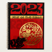 Niedliches Kaninchen Chinesisches Jahr 2023 Zodiac Planer (Vorderseite)