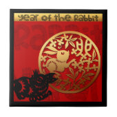 Niedliches Kaninchen Chinesisches Jahr Zodiac Birt Fliese (Vorderseite)