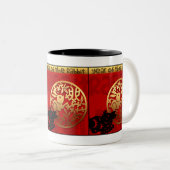 Niedliches Kaninchen Chinesisches Jahr Zodiac Gebu Zweifarbige Tasse (VorderseiteRechts)