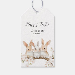Niedliches Kaninchen-Flora-Oster Geschenkanhänger