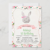 Niedliches Kaninchen Geburtstagsfeier Einladung (Vorderseite)