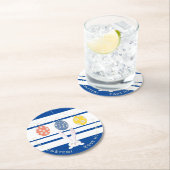 Niedliches Kaninchen glückliche Ostereier Jagen Pa Runder Pappuntersetzer (Vor Ort)