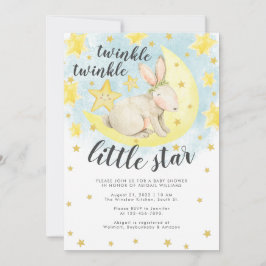 Niedliches Kaninchen Gold Twinkle Little Star Baby Einladung