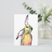 Niedliches Kaninchen  Hase Aquarelltier farbenfroh Postkarte (Stehend Vorderseite)