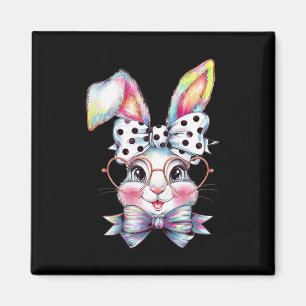 Niedliches Kaninchen-Hasen-Gesicht Coquette Schlei Magnet