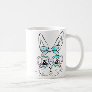 Niedliches Kaninchen-Hasen-Gesicht-Tie-Dye-Brille  Kaffeetasse