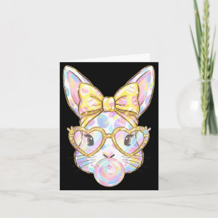 Niedliches Kaninchen-Hasen-Gesicht Tie Dye Brille Karte