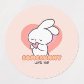 Niedliches Kaninchen: Helle Lieben Etiketten (Design 2)