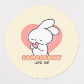 Niedliches Kaninchen: Helle Lieben Etiketten (Design 1)