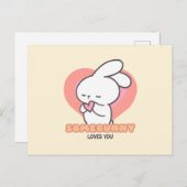 Niedliches Kaninchen: Helle Lieben Postkarte (Vorne/Hinten)