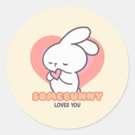 Niedliches Kaninchen: Helle Lieben Runder Aufkleber