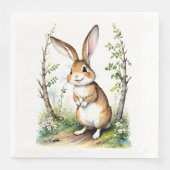Niedliches Kaninchen im Wald Serviette (Vorderseite)