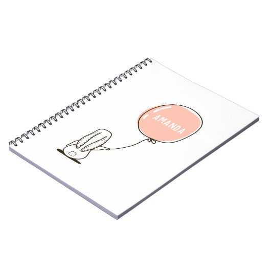 Niedliches Kaninchen. Kids lustiges, sonniges Tier Notizblock (Linke Seite)