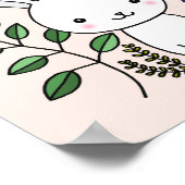 Niedliches Kaninchen Kinderzimmer Art Poster Flora (Ecke)