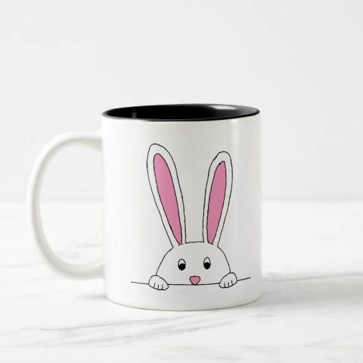 Niedliches Kaninchen Klettersteig Niedliche Tiere Zweifarbige Tasse (Links)