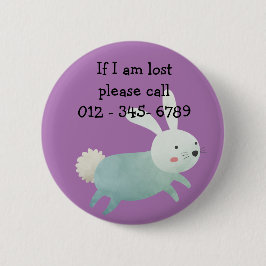 Niedliches Kaninchen, Kontakt mit Kindern Button