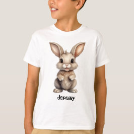Niedliches Kaninchen mit bearbeitbarem Namen T-Shirt