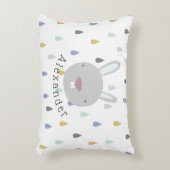 Niedliches Kaninchen mit benutzerdefinierbarem Nam Dekokissen (Vorderseite(Vertikal))