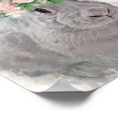 Niedliches Kaninchen mit Blume Crown Poster (Ecke)