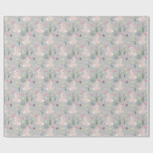 niedliches Kaninchen mit Blume und Schmetterlingen Geschenkpapier (Flach)