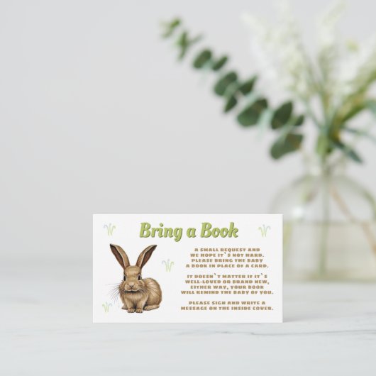 Niedliches Kaninchen mit Bücherdusche Begleitkarte (Stehend Vorderseite)
