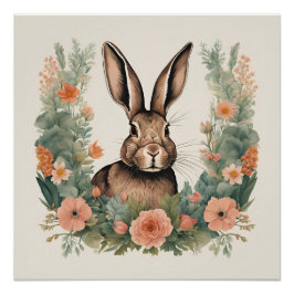 Niedliches Kaninchen mit Cogingcore Poster