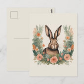 Niedliches Kaninchen mit Cogingcore Postkarte (Vorne/Hinten)