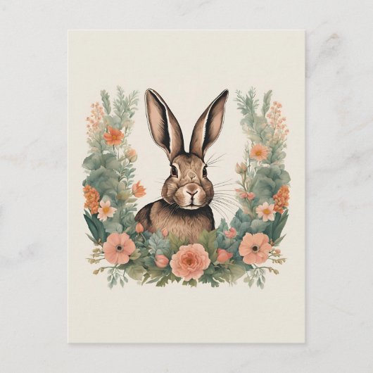 Niedliches Kaninchen mit Cogingcore Postkarte (Vorderseite)
