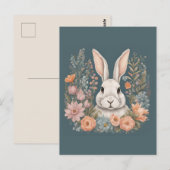 Niedliches Kaninchen mit Cogingcore Postkarte (Vorne/Hinten)