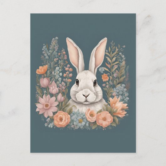 Niedliches Kaninchen mit Cogingcore Postkarte (Vorderseite)