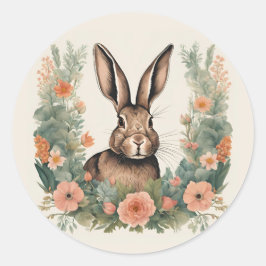 Niedliches Kaninchen mit Cogingcore Runder Aufkleber