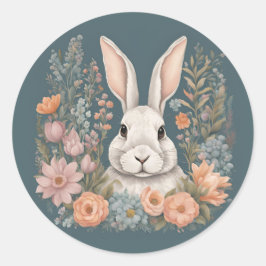 Niedliches Kaninchen mit Cogingcore Runder Aufkleber