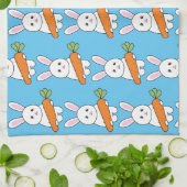 niedliches Kaninchen mit Karotte Geschirrtuch (Gefaltet)