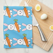 niedliches Kaninchen mit Karotte Geschirrtuch (Viertel Falte)