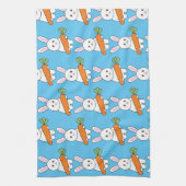 niedliches Kaninchen mit Karotte Geschirrtuch (Vertikal)