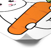 niedliches Kaninchen mit Karotte Poster (Ecke)